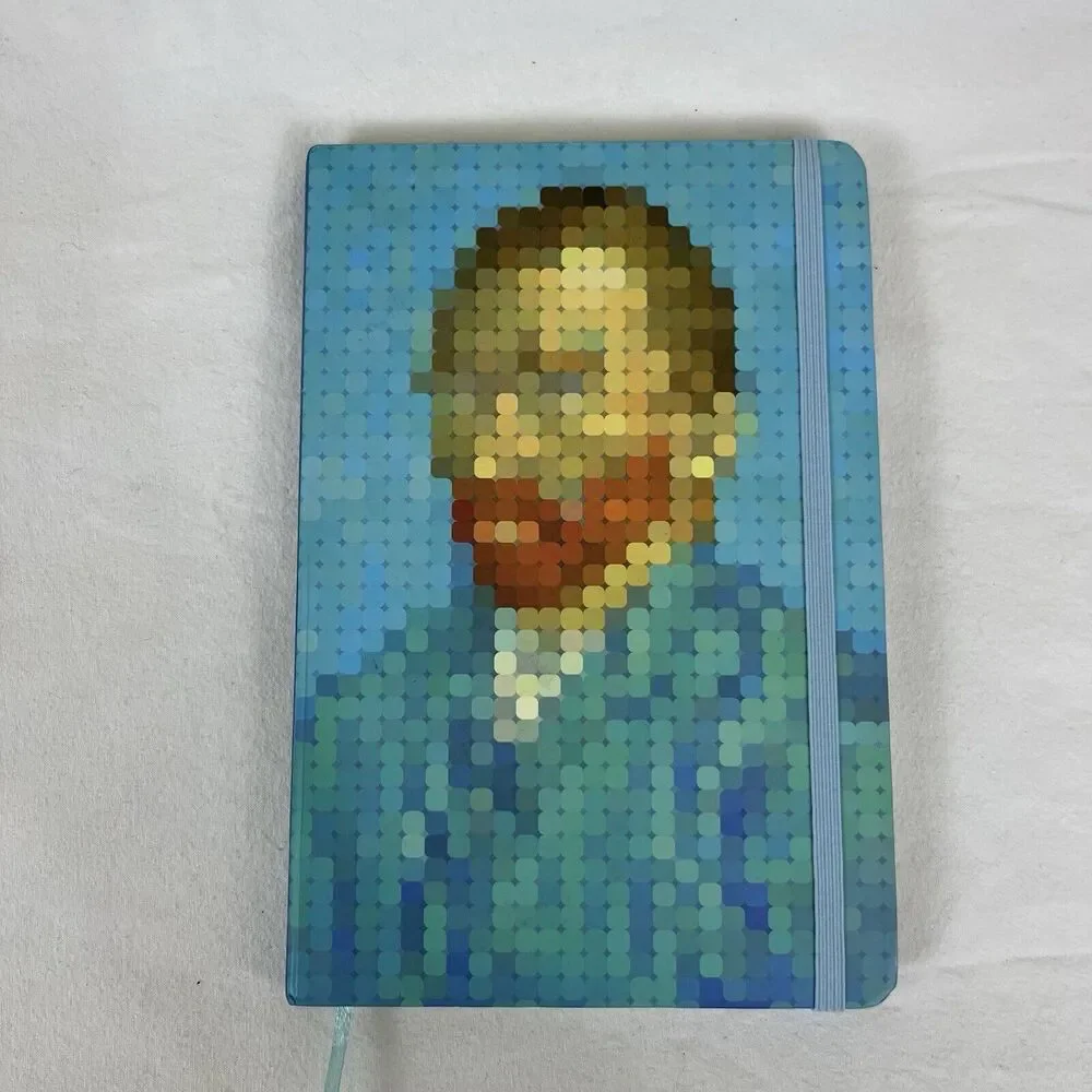 Van Gogh Pixel Art Lined Paper Notebook 5.5” x 8.25” 196 Pages